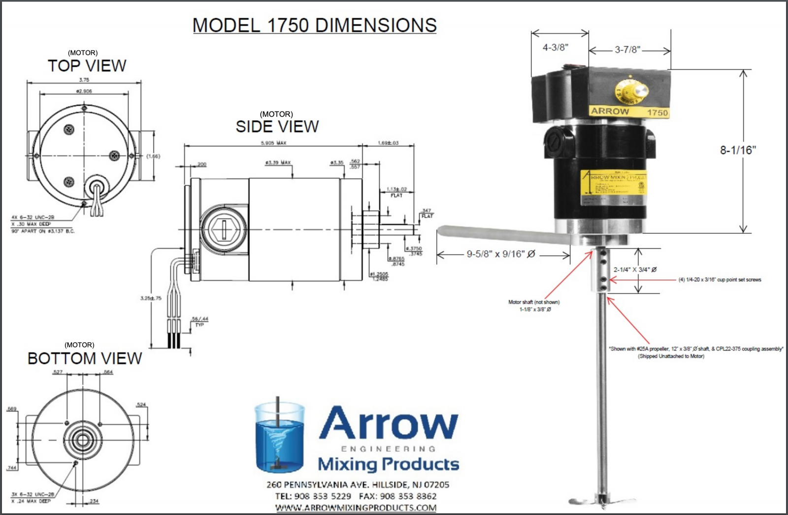 Model 1750 Industrial Electric Mixer Arrow Mixing Products