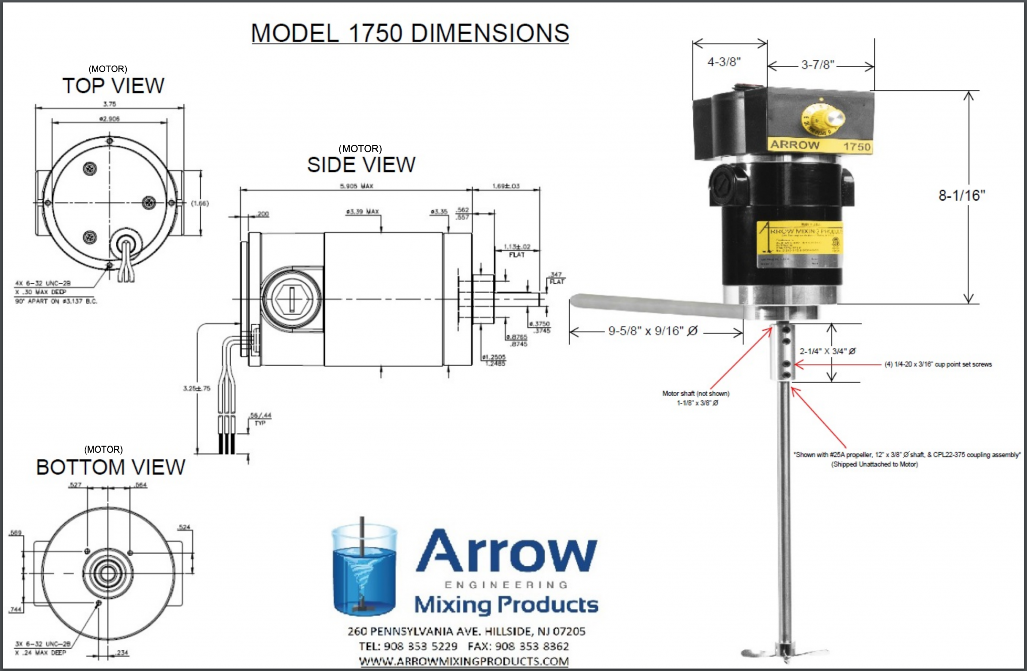 Model 1750 Industrial Electric Mixer Arrow Mixing Products